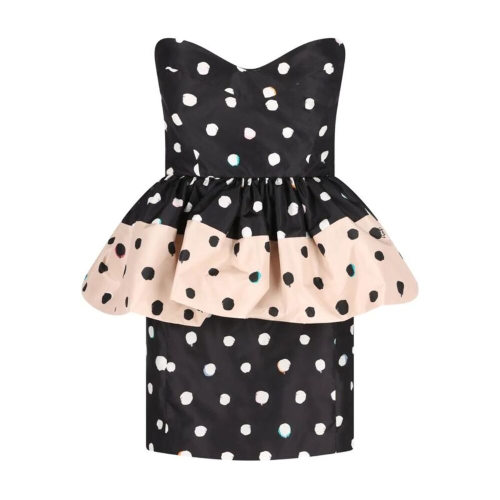 Falena Dots-Print Taffeta Bustier Dress Women